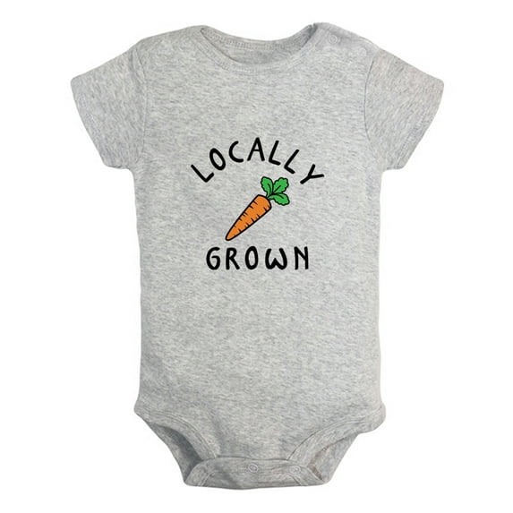 iDzn Locally Grown Funny Rompers For Babies, Newborn Baby Unisex Bodysuits, Infant Jumpsuits, Toddler 0-24 Months Kids One-Piece Oufits