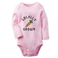 thumbnail image 1 of iDzn® Locally Grown Funny Rompers, Newborn Baby Unisex Bodysuits, Infant Jumpsuits, Toddler Kids Long Sleeve Oufits (Pink, 0-6 Months), 1 of 4
