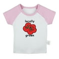 thumbnail image 1 of iDzn Locally Grown Funny T shirt For Baby, Newborn Babies T-shirts, Infant Cute Tomato Tops, 0-24M Kids Graphic Tees Clothing (Short Pink Raglan T-shirt, 0-6 Months), 1 of 5