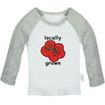 thumbnail image 1 of iDzn Locally Grown Funny T shirt For Baby, Newborn Babies T-shirts, Infant Cute Tomato Tops, 0-24M Kids Graphic Tees Clothing (Long Gray Raglan T-shirt, 6-12 Months), 1 of 5