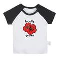thumbnail image 1 of iDzn Locally Grown Funny T shirt For Baby, Newborn Babies T-shirts, Infant Cute Tomato Tops, 0-24M Kids Graphic Tees Clothing (Short Black Raglan T-shirt, 0-6 Months), 1 of 5