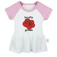 thumbnail image 1 of iDzn Locally Grown Tomato Funny Dresses For Baby, Newborn Babies Skirts, Infant Princess Dress, 0-24M Kids Graphic Clothes (Pink Raglan Dresses, 18-24 Months), 1 of 4