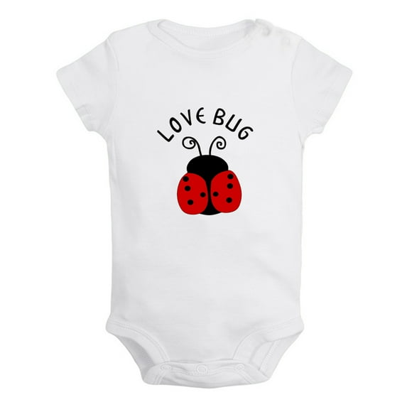 iDzn Love Bug Funny Rompers For Babies, Newborn Baby Unisex Bodysuits, Infant Jumpsuits, Toddler 0-24 Months Kids One-Piece Oufits