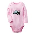 thumbnail image 1 of iDzn Mam's Little Dude Funny Rompers, Newborn Baby Unisex Bodysuits, Infant Animal Badger Graphic Jumpsuits, Toddler Kids Long Sleeve Oufits (Pink, 6-12 Months), 1 of 5