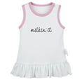 thumbnail image 1 of iDzn Milkin' It Funny Dresses For Baby, Newborn Babies Skirts, Infant Princess Dress, 0-24M Kids Graphic Clothes (White Sleeveless Dresses, 12-18 Months), 1 of 4