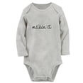 thumbnail image 1 of iDzn Milkin' It Funny Rompers, Newborn Baby Unisex Bodysuits, Infant Jumpsuits, Toddler Kids Long Sleeve Oufits (Gray, 6-12 Months), 1 of 5