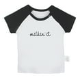 thumbnail image 1 of iDzn Milkin' It Funny T shirt For Baby, Newborn Babies T-shirts, Infant Tops, 0-24M Kids Graphic Tees Clothing (Short Black Raglan T-shirt, 6-12 Months), 1 of 4