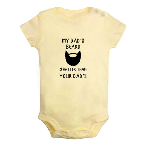 iDzn My Dad's Beard Is Better Than Yours Dad's Funny Rompers For Babies, Newborn Baby Unisex Bodysuits, Infant Jumpsuits, Toddler 0-24 Months Kids One-Piece Oufits