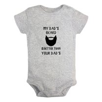iDzn My Dad's Beard Is Better Than Yours Dad's Funny Rompers For Babies, Newborn Baby Unisex Bodysuits, Infant Jumpsuits, Toddler 0-24 Months Kids One-Piece Oufits