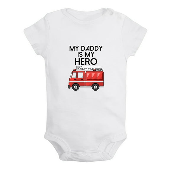 iDzn My Daddy is My Hero Funny Rompers For Babies, Newborn Baby Unisex Bodysuits, Infant Jumpsuits, Toddler 0-24 Months Kids One-Piece Oufits