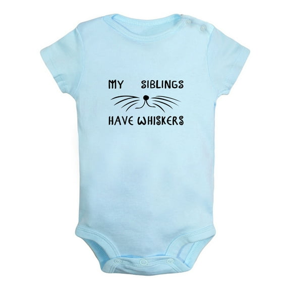 iDzn My Siblings Have Whiskers Funny Rompers For Babies, Newborn Baby Unisex Bodysuits, Infant Jumpsuits, Toddler 0-24 Months Kids One-Piece Oufits