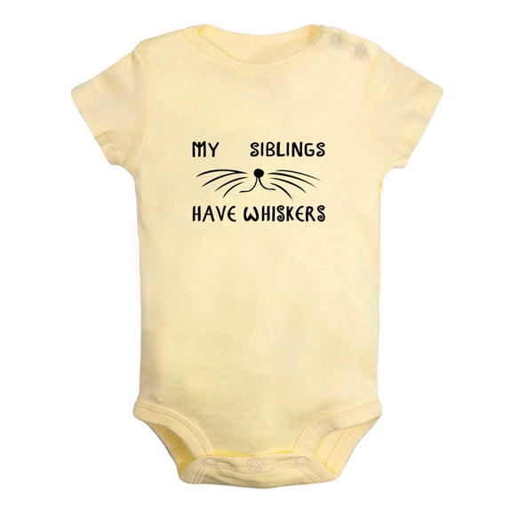 iDzn My Siblings Have Whiskers Funny Rompers For Babies, Newborn Baby Unisex Bodysuits, Infant Jumpsuits, Toddler 0-24 Months Kids One-Piece Oufits