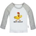 thumbnail image 1 of iDzn New to the Coop Chicken Funny T shirt For Baby, Newborn Babies T-shirts, Infant Tops, 0-24M Kids Graphic Tees Clothing (Long Gray Raglan T-shirt, 0-6 Months), 1 of 5