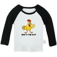 thumbnail image 1 of iDzn New to the Coop Chicken Funny T shirt For Baby, Newborn Babies T-shirts, Infant Tops, 0-24M Kids Graphic Tees Clothing (Long Black Raglan T-shirt, 0-6 Months), 1 of 5