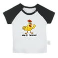 thumbnail image 1 of iDzn New to the Coop Chicken Funny T shirt For Baby, Newborn Babies T-shirts, Infant Tops, 0-24M Kids Graphic Tees Clothing (Short Black Raglan T-shirt, 6-12 Months), 1 of 5