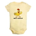 thumbnail image 1 of iDzn New to the Coop Funny Rompers For Babies, Newborn Baby Unisex Bodysuits, Infant Chicken Jumpsuits, Toddler 0-12 Months Kids One-Piece Oufits (Yellow, 6-12 Months), 1 of 5