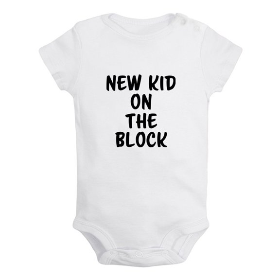 iDzn New Kid On The Block Funny Rompers For Babies, Newborn Baby Unisex Bodysuits, Infant Jumpsuits, Toddler 0-24 Months Kids One-Piece Oufits