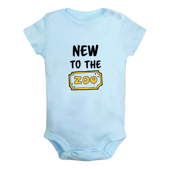 iDzn New To The Zoo Funny Rompers For Babies, Newborn Baby Unisex Bodysuits, Infant Jumpsuits, Toddler 0-24 Months Kids One-Piece Oufits
