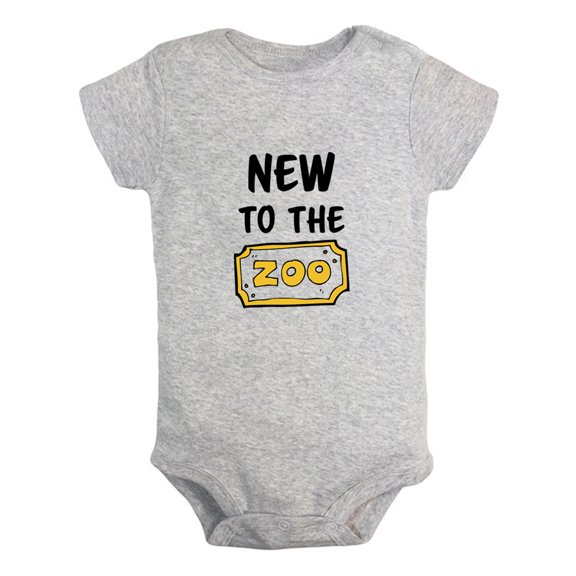 iDzn New To The Zoo Funny Rompers For Babies, Newborn Baby Unisex Bodysuits, Infant Jumpsuits, Toddler 0-24 Months Kids One-Piece Oufits
