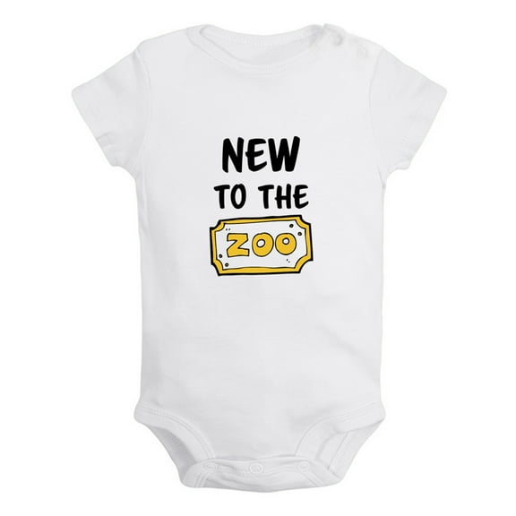 iDzn New To The Zoo Funny Rompers For Babies, Newborn Baby Unisex Bodysuits, Infant Jumpsuits, Toddler 0-24 Months Kids One-Piece Oufits