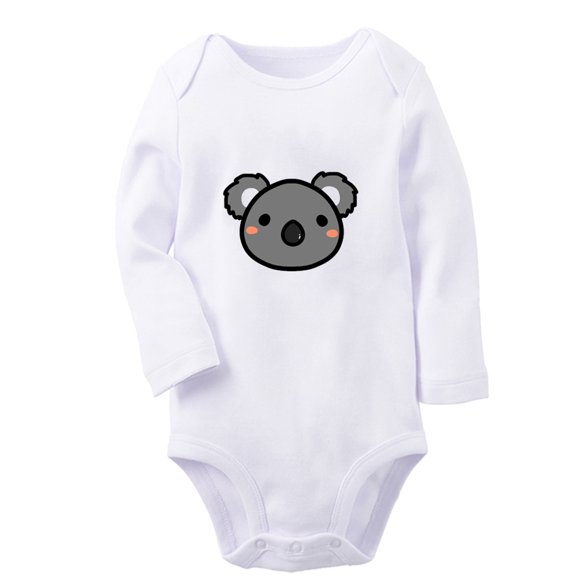 iDzn New To The Zoo Funny Rompers, Newborn Baby Unisex Bodysuits, Infant Animal Koala Graphic Jumpsuits, Toddler Kids Long Sleeve Oufits (White, 6-12 Months)
