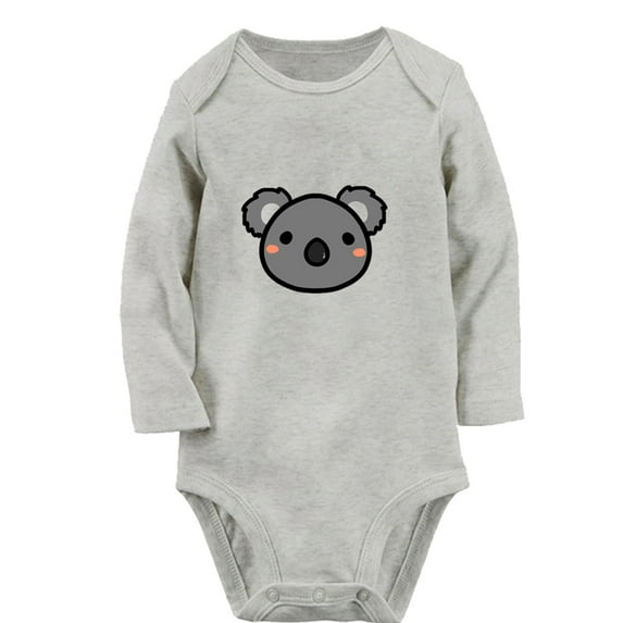 iDzn New To The Zoo Funny Rompers, Newborn Baby Unisex Bodysuits, Infant Animal Koala Graphic Jumpsuits, Toddler Kids Long Sleeve Oufits (Gray, 6-12 Months)