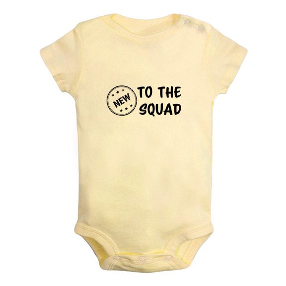 iDzn New to the Squad Funny Rompers For Babies, Newborn Baby Unisex Bodysuits, Infant Jumpsuits, Toddler 0-24 Months Kids One-Piece Oufits