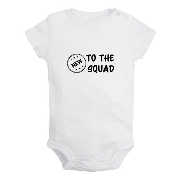 iDzn New to the Squad Funny Rompers For Babies, Newborn Baby Unisex Bodysuits, Infant Jumpsuits, Toddler 0-24 Months Kids One-Piece Oufits