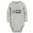 thumbnail image 1 of iDzn® New to the Squad Funny Rompers, Newborn Baby Unisex Bodysuits, Infant Jumpsuits, Toddler Kids Long Sleeve Oufits (Gray, 6-12 Months), 1 of 4