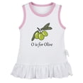 thumbnail image 1 of iDzn O is for Olive Funny Dresses For Baby, Newborn Babies Skirts, Infant Princess Dress, 0-24M Kids Graphic Clothes (White Sleeveless Dresses, 6-12 Months), 1 of 4