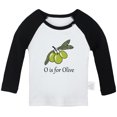 thumbnail image 1 of iDzn O is for Olive Funny T shirt For Baby, Newborn Babies T-shirts, Infant Cute Fruits Tops, 0-24M Kids Graphic Tees Clothing (Long Black Raglan T-shirt, 12-18 Months), 1 of 5