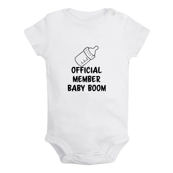 iDzn Official Member Baby Boom Funny Rompers For Babies, Newborn Baby Unisex Bodysuits, Infant Jumpsuits, Toddler 0-24 Months Kids One-Piece Oufits