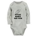 thumbnail image 1 of iDzn® Official Member Baby Boom Funny Rompers, Newborn Baby Unisex Bodysuits, Infant Jumpsuits, Toddler Kids Long Sleeve Oufits (Gray, 6-12 Months), 1 of 4