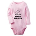 thumbnail image 1 of iDzn® Official Member Baby Boom Funny Rompers, Newborn Baby Unisex Bodysuits, Infant Jumpsuits, Toddler Kids Long Sleeve Oufits (Pink, 0-6 Months), 1 of 4