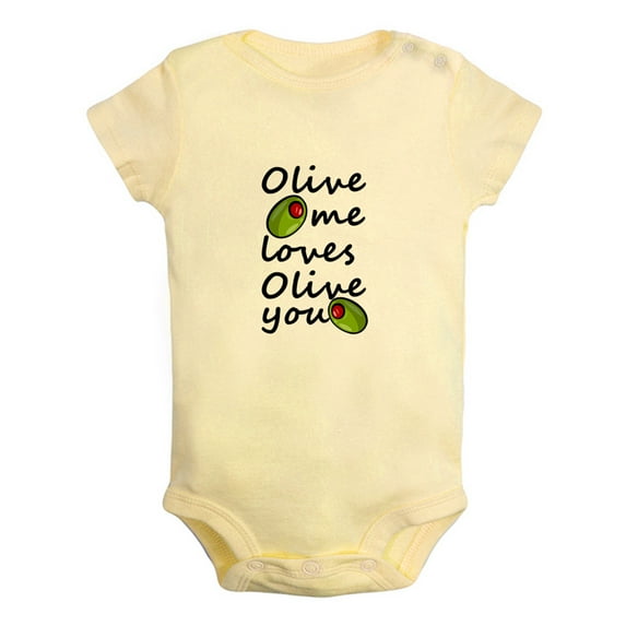 iDzn Olive Me Loves Olive You Funny Rompers For Babies, Newborn Baby Unisex Bodysuits, Infant Jumpsuits, Toddler 0-24 Months Kids One-Piece Oufits