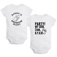 thumbnail image 1 of iDzn Pack of 2, Daddy's Drinking Buddy & PARTY MY CRIB 2AM Funny Rompers For Babies, Newborn Baby Unisex Bodysuits, Infant Jumpsuits, Toddler 0-24 Months Kids One-Piece Oufits, 1 of 5