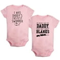 thumbnail image 1 of iDzn Pack of 2, I was Daddy's Fastest Swimmer & I'm Proof That My Daddy Doesn't Shot Blanks Funny Rompers For Babies, Newborn Baby Unisex Bodysuits, Infant Jumpsuits, Toddler One-Piece Oufits, 1 of 5