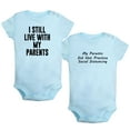 thumbnail image 1 of iDzn Pack of 2, I Still Live with My Parents & My Parents Did Not Practice Social Distancing Funny Rompers For Babies, Newborn Baby Unisex Bodysuits, Infant Jumpsuits, Toddler One-Piece Oufits, 1 of 5