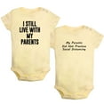 thumbnail image 1 of iDzn Pack of 2, I Still Live with My Parents & My Parents Did Not Practice Social Distancing Funny Rompers For Babies, Newborn Baby Unisex Bodysuits, Infant Jumpsuits, Toddler One-Piece Oufits, 1 of 5