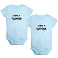 thumbnail image 1 of iDzn Pack of 2, I Was A Planned & I Was A Surprise Funny Rompers For Babies, Newborn Baby Unisex Bodysuits, Infant Jumpsuits, Toddler 0-24 Months Kids One-Piece Oufits, 1 of 5
