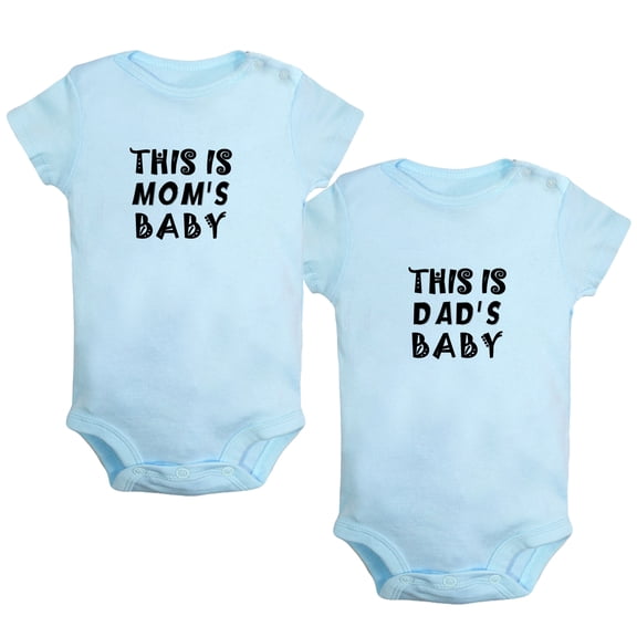 iDzn Pack of 2, This is Mom's & This is Dad's Baby Twins Novelty Rompers For Babies, Newborn Baby Unisex Bodysuits, Infant Jumpsuits, Toddler 0-24 Months Kids One-Piece Oufits