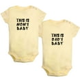 thumbnail image 1 of iDzn Pack of 2, This is Mom's & This is Dad's Baby Twins Novelty Rompers For Babies, Newborn Baby Unisex Bodysuits, Infant Jumpsuits, Toddler 0-24 Months Kids One-Piece Oufits, 1 of 5