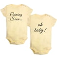 thumbnail image 1 of iDzn Pack of 2, Oh Baby & Coming Soon Pregnancy Announcement Rompers For Babies, Newborn Baby Unisex Bodysuits, Infant Jumpsuits, Toddler 0-24 Months Kids One-Piece Oufits, 1 of 5