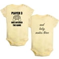 thumbnail image 1 of iDzn Pack of 2, Player 3 Has Entered The Game & And Baby Makes Three Pregnancy Announcement Rompers For Babies, Newborn Baby Unisex Bodysuits, Infant Jumpsuits, 0-24 Months Kids One-Piece Oufits, 1 of 5