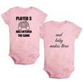 thumbnail image 1 of iDzn Pack of 2, Player 3 Has Entered The Game & And Baby Makes Three Pregnancy Announcement Rompers For Babies, Newborn Baby Unisex Bodysuits, Infant Jumpsuits, 0-24 Months Kids One-Piece Oufits, 1 of 5