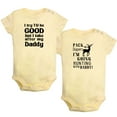 thumbnail image 1 of iDzn Pack of 2, Take After My Daddy & Pack My Diapers I'm Going Hunting With Daddy Funny Rompers For Babies, Newborn Baby Unisex Bodysuits, Infant Jumpsuits, Toddler 0-24 Months Kids One-Piece Oufits, 1 of 5
