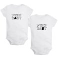 thumbnail image 1 of iDzn Pack of 2, Twin Baby A & Twin Baby B Funny Rompers For Babies, Newborn Baby Unisex Bodysuits, Infant Jumpsuits, Toddler 0-24 Months Kids One-Piece Oufits, 1 of 5