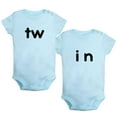 thumbnail image 1 of iDzn Pack of 2, Twins tw & in Novelty Rompers For Babies, Newborn Baby Unisex Bodysuits, Infant Jumpsuits, Toddler 0-24 Months Kids One-Piece Oufits, 1 of 5