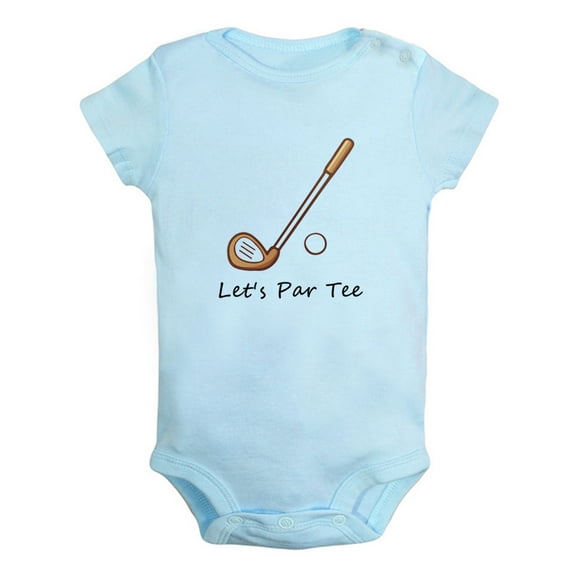 iDzn Let's Par Tee Golf Funny Rompers For Babies, Newborn Baby Unisex Bodysuits, Infant Jumpsuits, Toddler 0-12 Months Kids One-Piece Oufits (Blue, 12-18 Months)