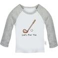 thumbnail image 1 of iDzn Let's Par Tee Golf Funny T shirt For Baby, Newborn Babies T-shirts, Infant Tops, 0-24M Kids Graphic Tees Clothing (Long Gray Raglan T-shirt, 0-6 Months), 1 of 5